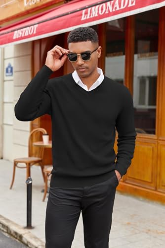 COOFANDY Men V Neck Dress Sweater Knit Long Sleeve Casual Slim Fit Pullover Sweater2
