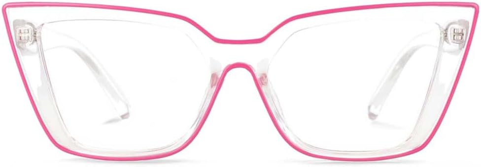 Blue Light Proof Eyeglasses for Women Transparent Fluorescent Wire Frame Round Flat Glasses Block Computer Mobile