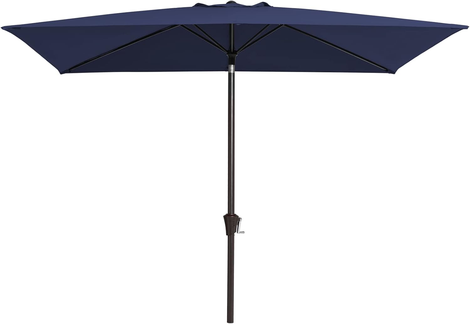 JEAREY 6.5x10ft Olefin Rectangular Patio Umbrella, Rectangle Outdoor Umbrellas with Auto Tilt Crank System, Market Table Umbrella UV Protection Fade-Resistant for Pool Deck Garden Yard, Navy