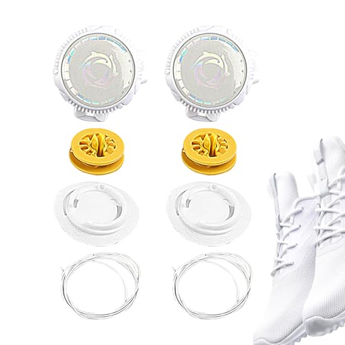 Generico Ferme, élastiques sans ailage – fermeture rapide renforcée de remplacement pour baskets bottes marche course adulte enfant, Blanc, riferimento alla descrizione
