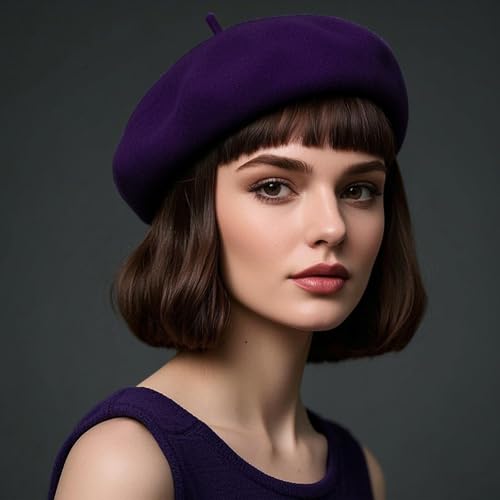 Image of Jolbndcv 6PCS Beret, French Beanie, Outdoor, Winter, Fashion Lady Hat | One Size Fits Most,Solid Color,Stretchable,for All Season