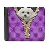 Cartera plegable única con cremallera de piel y estampado de Bichon Frise. Acabado refinado y costuras reforzadas. Diseñado con colores vivos y vibrantes y añade un toque de diversión y glamour a tu vida diaria.