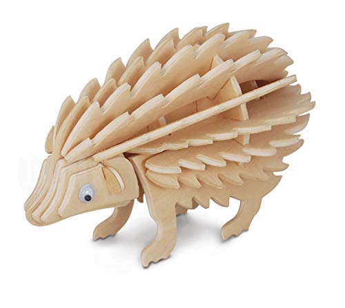 Quay M047 - Kit de construcción de Erizo para Manualidades con Madera (FSC), Color marrón