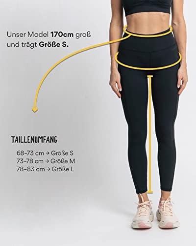 Snocks Sportowe legginsy damskie, rozm. XS-XL, z wysokim stanem, nieprzejrzyste, do każdego typu ciała, idealne do jogi, biegania, gimnastyki lub atletyki, idealna odzież sportowa do każdego sportu