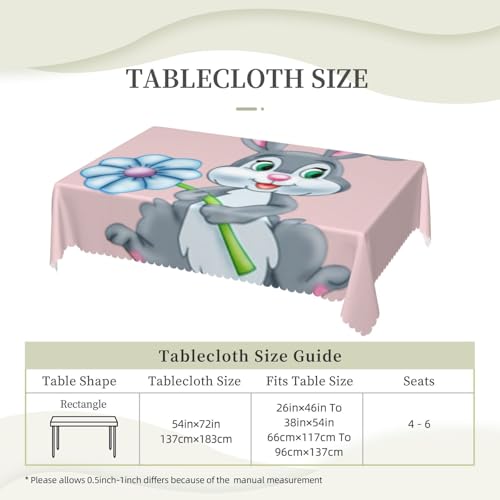 Nappe lapin de Pâques grand format lavable au rendu élégant pour réception - 7