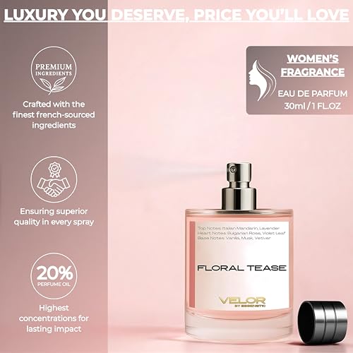 Image of Eau De Parfum for Woman | Long Lasting Fresh Floral Fragrance | Premium Luxury Perfume | Everyday Use Scent | Ideal Gift for Him & Her - 30ml (Floral Tease)