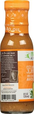 Primal Kitchen Sesame Ginger Vinaigrette & Marinade Salad Dressing made with Avocado Oil, Paleo Friendly & Keto Certified, 8 Fluid Ounces