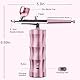 Airbrush Set mit Luftkompressor, verbesserte 7,4 V 34PSI Airbrush-Pistole, wiederaufladbar, tragbar, kabellos, Airbrush-Malerei mit 0,3 mm Düse für Make-up, Kuchendekoration, (Schwarz) (Rosa)