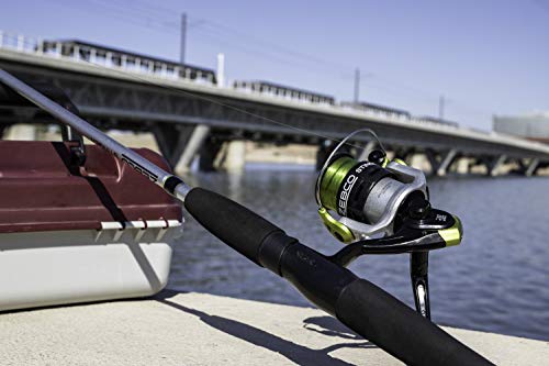 Zebco Stinger Spinning Fishing Reel, Size 20 Reel, Changeable Right- Or Left-Hand Retrieve, 5.3:1 Gear Ratio, All-Metal Gears, Pre-Spooled With 8-Pound Zebco Line, Silver/Black #TOP6