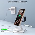 Charging Station for Apple Magnetic Wireless iPhone Mag-Safe Charger,15W 3in1 Foldable Wireless Dock Fast MagSafe Charger Stand for iPhone 17 Pro Max/16 Plus/16 ProMax/15/14/13,Apple Watch,AirPods Pro - Image 2