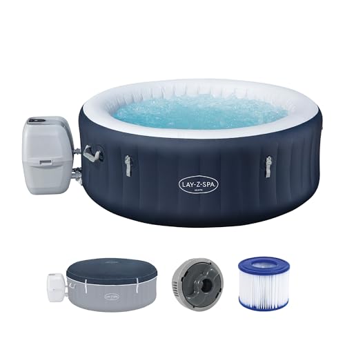 Bestway Lay-Z-SPA Energiespar-Whirlpool Miami AirJet, Ø 180 x 66 cm, 4 Personen, Heizung, Frostwächter, 120 AirJet-Düsen, Energiespardämmung, Thermo-Abdeckung, Dunkelblau Bestway Lay-Z-SPA Energiespar-Whirlpool Miami AirJet, Ø 180 x 66 cm, 4 Personen, Heizung, Frostwächter, 120 AirJet-Düsen, Energiespardämmung, Thermo-Abdeckung, Dunkelblau