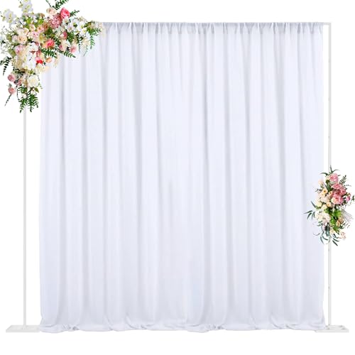 Wokceer 10x10FT Backdrop Stand Heavy Duty Pipe and Drape Kit White