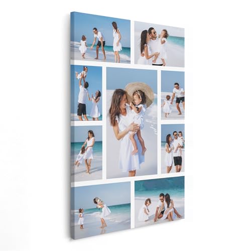 Print Maniacs Personalised Canvas Print Family Any Photo of Family Kids & Pet Frame Custom Photo Gift Great for Mum Dad Valentine Christmas