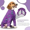 IDOMIK Pajamas, Soft Pjs Clothes With Zipper, Breathable Shirts for Boys Girls, Apparel Onesie, Recovery Suit for Small Medium Large Dogs, Anxiety Relief Onesies Purple, S