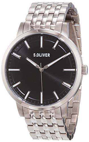 s.Oliver Herren Analog Quarz Uhr mit Titan Armband SO-4242-MOT