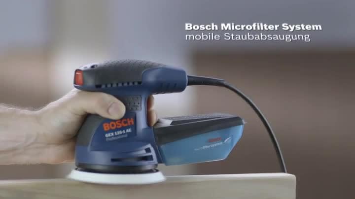 Bild 2 - Bosch Professional Exzenterschleifer GEX 125 -1 AE (125 mm Schleifteller, 250 Watt, inkl. Microfilter Box, 1x Schleifpapier)
