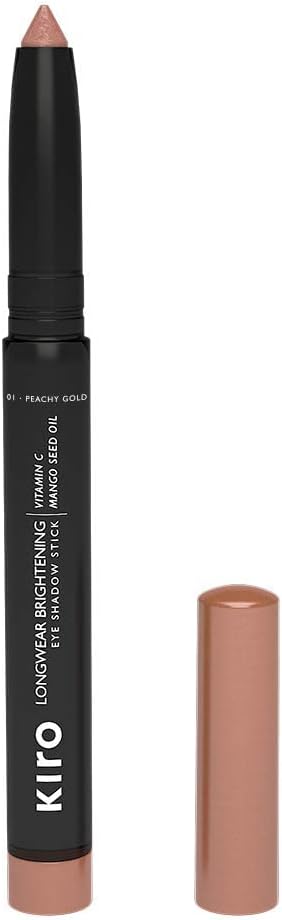 Kiro Long Wear Brightening Eye Shadow Stick, Peachy Gold, 1.4 g, Waterproof Eye Shadow, Vegan, No Parabens, Vitamin C &Mango Seed Oil, Intense Pigmentation, Non Toxic Eye Stick
