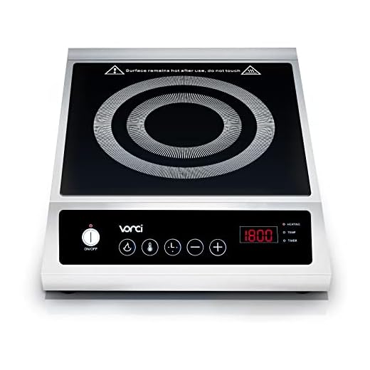 VONCI Durable Large Induction Cooktop, 1800W Commercial Portable Countertop Burner, Professional Induction Cooker with Stainless Steel Housing, Induction Stove with Button Control for Restaurant.
