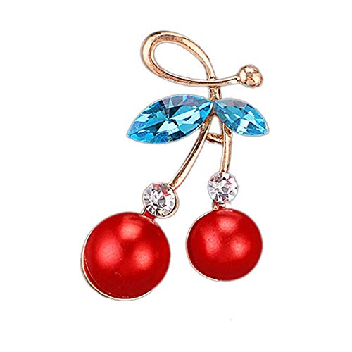 GuangLiu Epingle Broche Écharpe Broches pour Femmes Dames Broche Femmes Broche Broches Cerise Broche Fruits Broche Broches pour Femmes Vintage Mode Broche Red Cover