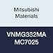 Mitsubishi Materials VNMG332MA MC7025 Carbide VN Type Negative Turning Insert with Hole, General Cutting, Coated, Rhombic 35?, 0.375" IC, 0.187" Thick, 0.031" Corner Radius, MA Breaker (Pack of 10)