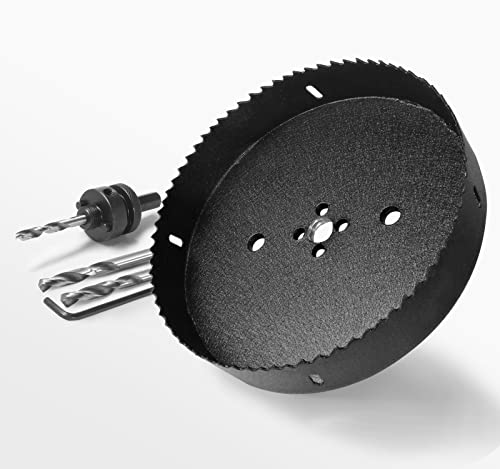Image of 7-1 /4 Inch Hole Saw with 1 /2 inch Hex Shank Quick Change Arbor, JTemgle Bi-Metal Hole Saw Heavy Duty Hole Cutting Tool for Cornhole Boards, Recessed Lights, Wood, Plastic, Drywall & Soft Metal