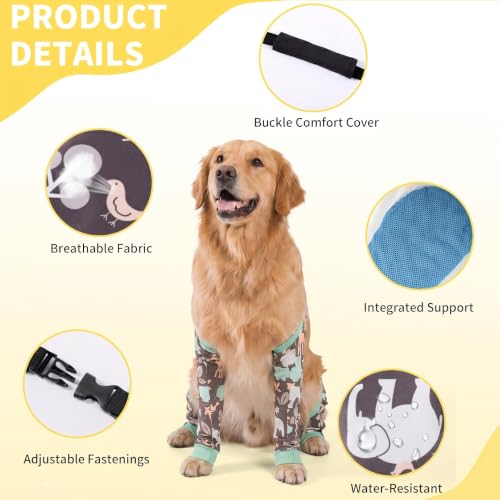 Image of LovinPet Dog Elbow Protector Anti-Licking Elbow Sleeve, Adjustable, Comfortable & Durable Front Leg Guard for Medium to Large Dogs, Prevents Licking and Chewing,Dog Sleeve,Green Grey