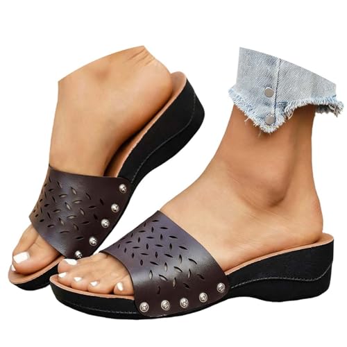 Basket noire été style mule respirante avec semelle compensée et soutien plantaire