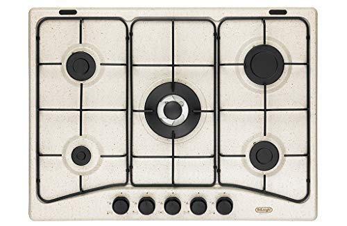  DELONGHI FFS 57 ASV PIANO COTTURA 5 FUOCHI A GAS GRIGLIE SMALTATE 70 CM COLORE AVENA FFS57ASV