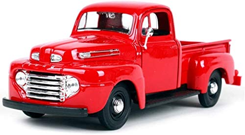 Zhangl Car Model Car 1:25 Ford F-1 Pickup Simulation Alloy Die-Casting Toy Jewelry Sports Car Collection Jewelry 19.2x7.3x7.4CM Car Model Knight Rider die cast Models (Color : Red) (Color : Red)