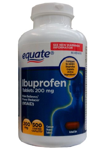 Equate - Ibuprofen 200 mg, Pain Reliever, Fever Reducer, 500 Coated Caplets