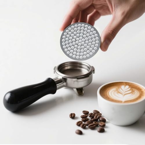 Nevoluxer Pucksieb 58 mm Untere Duschwand Metallfilter Wiederverwendbar Aus Edelstahl Für Siebträger Espressomaschine Kompatibel Mit 58 mm Sieb