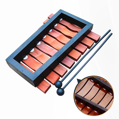8 Note Xylophone Wooden Glockenspiel Xylophone With 2 Wooden Mallets Music Tools Percussion Instrument (9.5 inch)