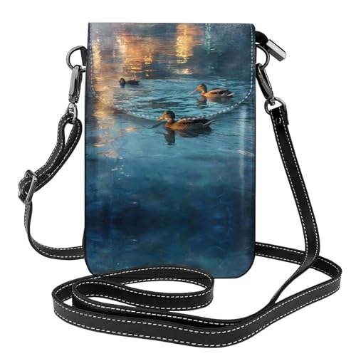Sac téléphone portable en cuir imprimé canards pour vos balades et sorties