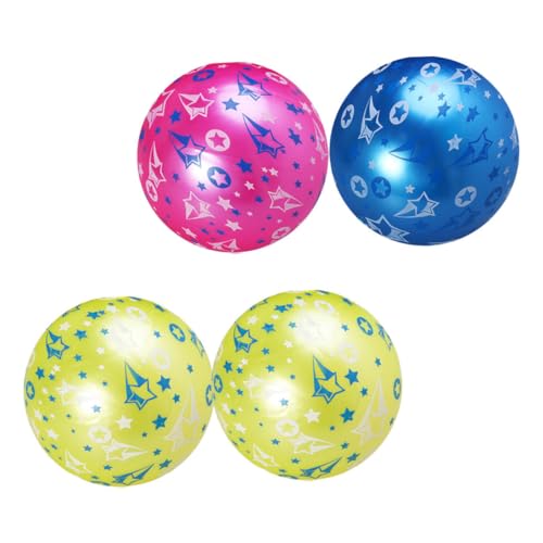 Yardwe 4pcs Inflatable Star Pattern Balls for Plaything for Outdoor Fun Creative Design and Childrens Play Ball Random Color