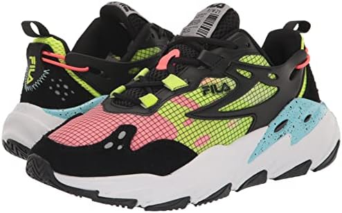 Fila Men's Ray Tracer Evo Sneaker, Black/White/Safety Yellow, 11 | Image 6