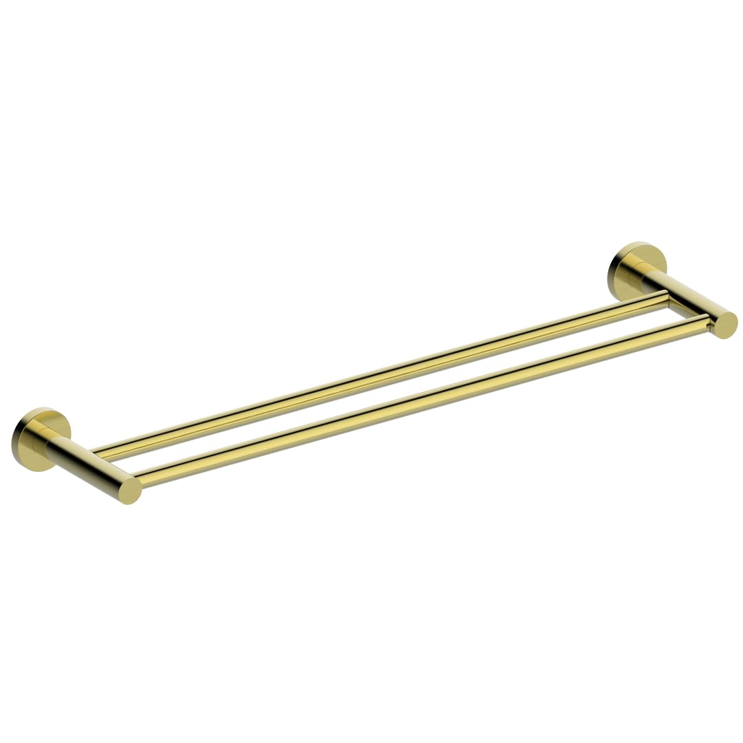 Porte serviettes 2 barres Essebagno Luisa or brossé pour salle de bain élégante