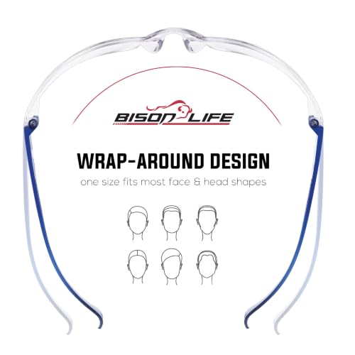 Image of BISON LIFE Clear Safety Glasses - ANSI Z87.1 Certified Scratch & Impact Resistant Eye Protection Goggles for Men & Women