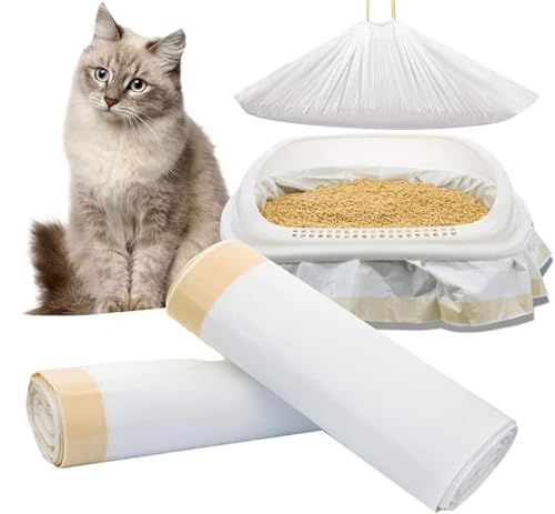 Manfâ 14 Sacs à Litière Extra Épais (32μm) pour Chat - 940x457 mm - Résistants aux Griffes + 8...
