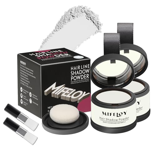 Mifeloy 2 Pack Root Touch Up Shadow Powder, Gray Hair Cover Up, Women Color Root Coverage Powder for...