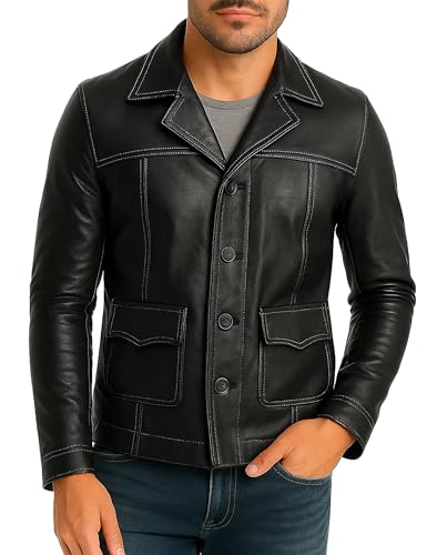 CLASSIC JACKETS Mens Lambskin Leather Biker Jacket | Vintage