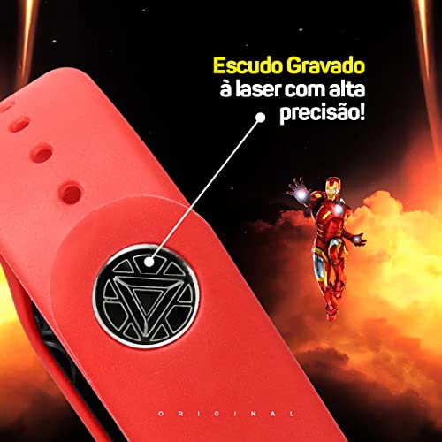 Relógio Digital Kids Prova D'água, Vermelho, Pulseira Silicone Ajustável, Bracelete Infantil Top