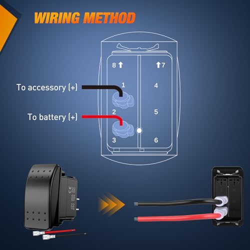 Image of Nilight Marine Rocker Switch Toggle Switch 2 Pin On Off SPST Waterproof