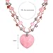 Elisheva Chunky Heart Necklace for Women Colorful Shell Heart Pendant and Beaded Choker Necklace Fashion Statement Chunky Jewelry (peach pink)
