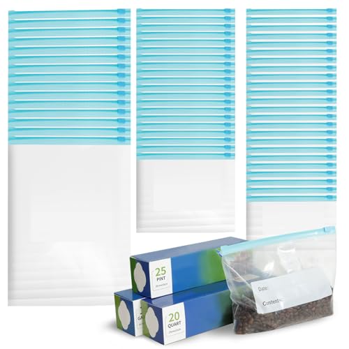 120 bolsas de almacenamiento reutilizables, sin BPA, bolsas de cocina con tres tamaños, bolsas para sándwich, almuerzos a prueba de fugas, para aperitivos, verduras, carne, cereales, galletas, etc