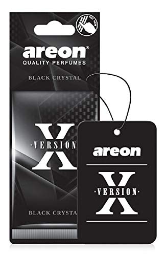 AREON X AXV10 Hanging Best Car Air Freshener Black Crystal Scent, Paper Hanging Ornaments, Long Lasting Scent for Car or Home -12 Pack