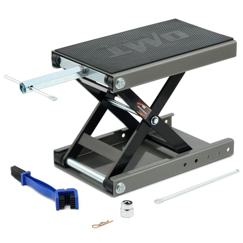 Orion Motor Tech Cric à Ciseaux pour Motos Capacité 500kg Hauteur de Levage 9,5-35 cm Support de Plateforme Élévatrice Caoutchouc Antidérapant, Entretien...