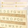 Tavola Dell'Alfabeto Braille Tastiera in Legno Braille, Incisione Tavola Numeri Dell'Alfabeto Braille Strumenti Educativi Montessori Escape Room Insegnamento del Gioco Adatto Non Vedenti
