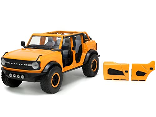 Jada Toys Just Trucks 1:24 2021 Ford Bronco Die-Cast Car Orange With Tire Rack, Toys For Kids And Adults #TOP1