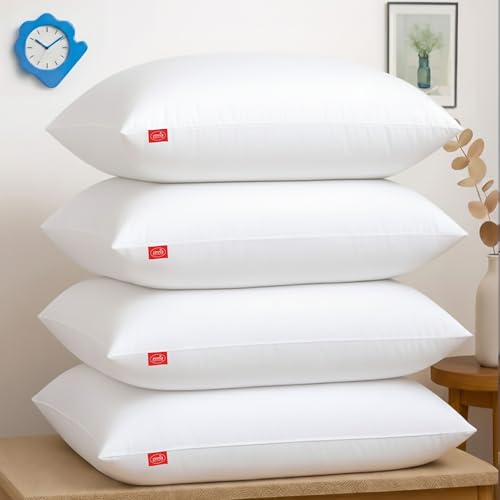 Zinnia Comfort Soft Microfiber Pillow | White | Basic Size 41 x 61 CM | Pack of 4