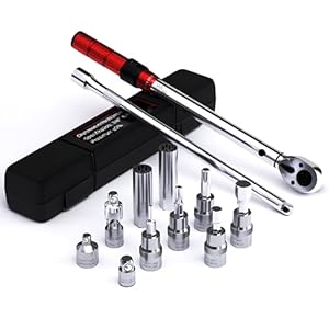 MOCINE Llave DinamomÃ©trica 3/8″, 5-60 Nm Llave de Torqu, Bicicleta, Moto,BujÃ­as Set, 13 piezas, Con barra de extensiÃ³n de 250 mm, adaptador de 3/8″ a 1/2″ y 1/4″, MagnÃ©tica de BujÃ­a,Junta Universal